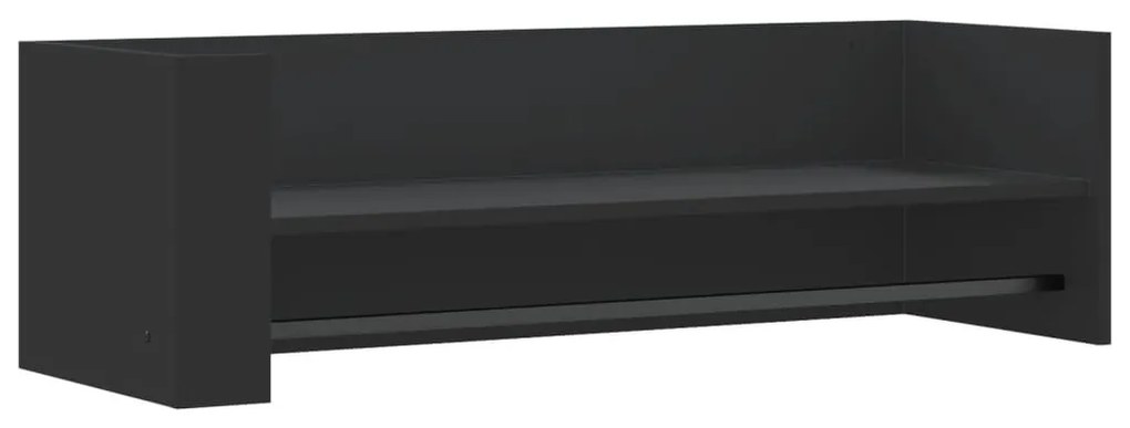 fekete szerelt fa fali polc 100x35x30,5 cm
