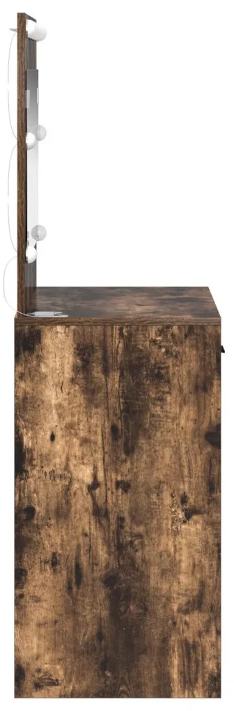 öltöztető asztal LED világítással Füstölt tölgy 78.5x41x135 cm