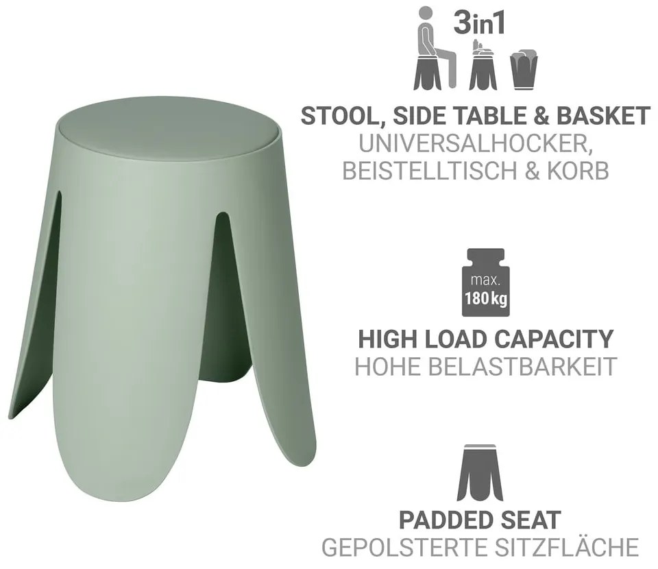 Zsályaszínű műanyag rakásolható ülőke Comiso – Wenko