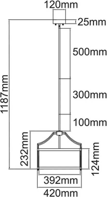 ORLOR80865 STANZA Ernyős Függesztett Lámpa Fehér, Króm E27 IP20