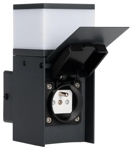 Kanlux 38761-Kültéri fali lámpa aljzattal DASTEN 1xG9/11W/230V IP44 antracit