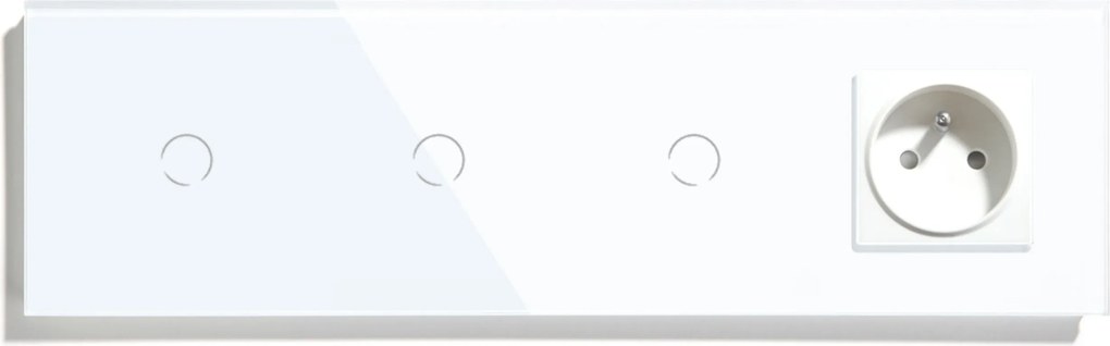 Érintőkapcsoló 1+1+1 Konnektor Üvegkapcsoló