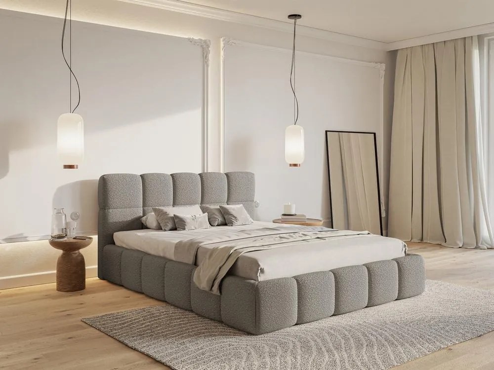 Franciaágy 180 cm Cirsten 180 (ágyráccsal) (tárolóhellyel) (szürke). 1099498