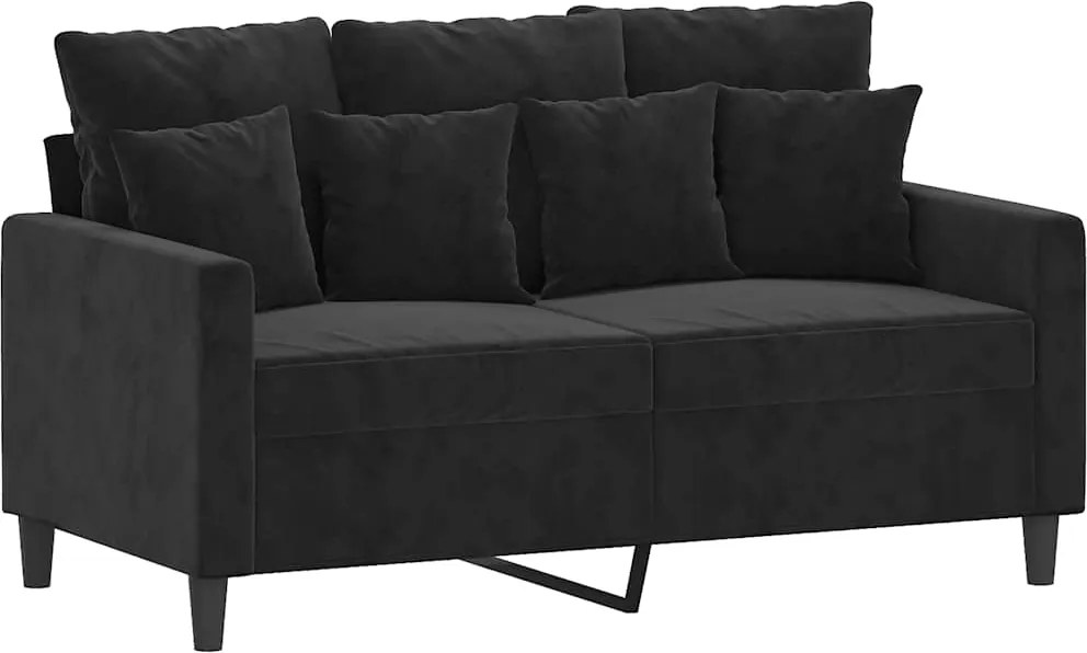 vidaXL kétszemélyes fekete bársony kanapé 120 cm