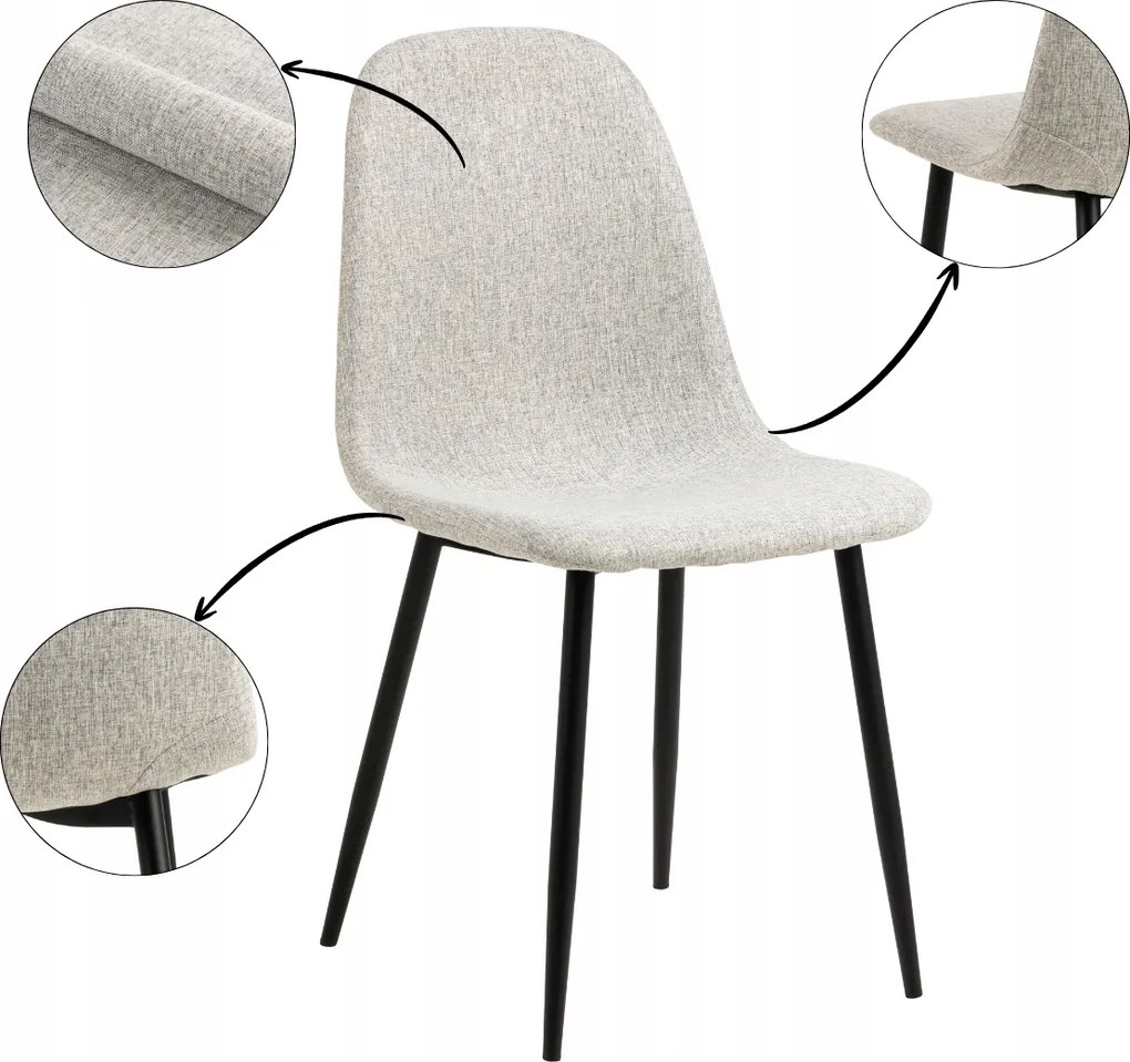 Kárpitozott étkező szék nappali konyha háttámlával világosszürke Celia