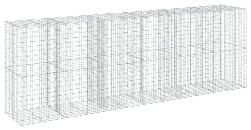 horganyzott vas gabion kosár fedéllel 600 x 100 x 200 cm