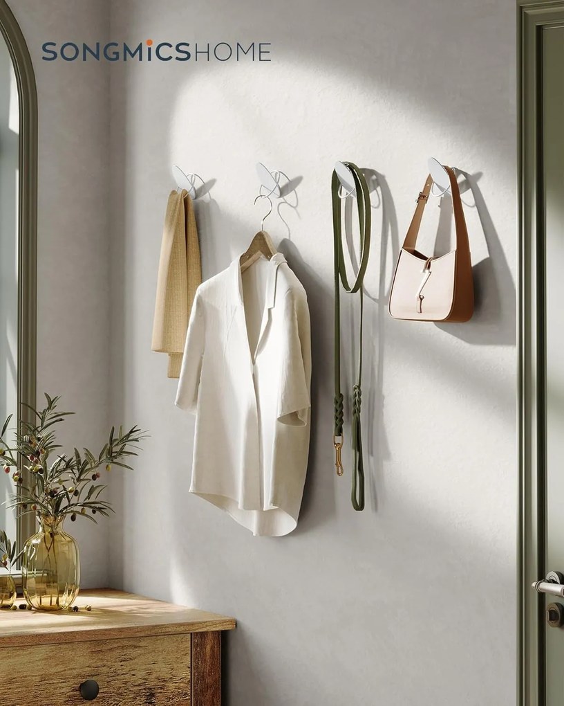 Fali fogas 4 db, falra szerelhető, fehér