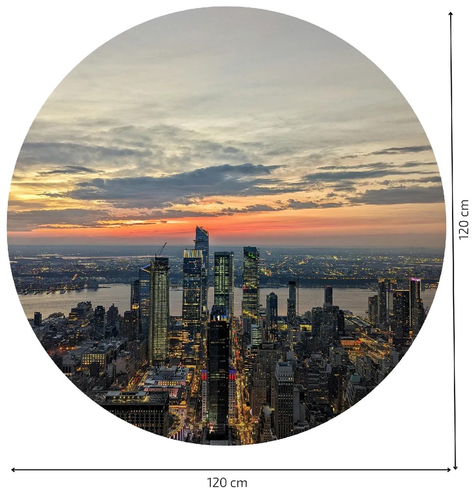 PIPPER. Textil kör alakú falmatrica "New York" Méret: 120cm