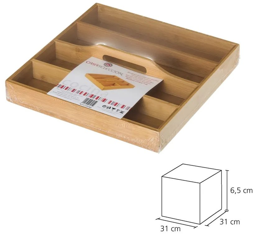 Bambusz evőeszköz rendszerező, 31 x 31 cm - Casa Selección
