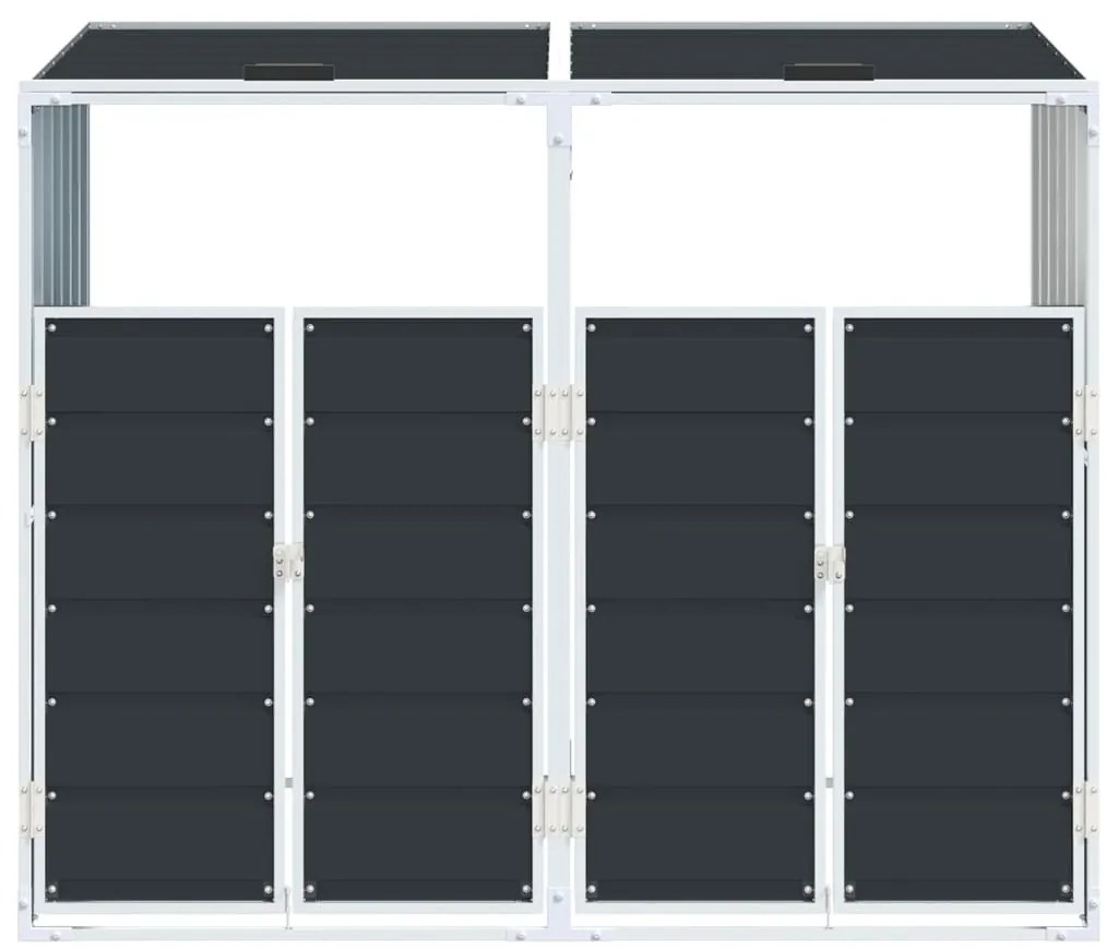 antracit acél kerekes szemetes tároló dupla tárolókhoz 138 x 79 x 117 cm