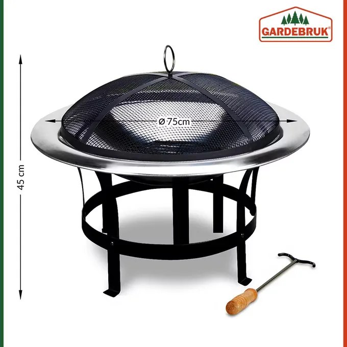 monzana® Rozsdamentes acél tűzrakóhely Ø75 cm