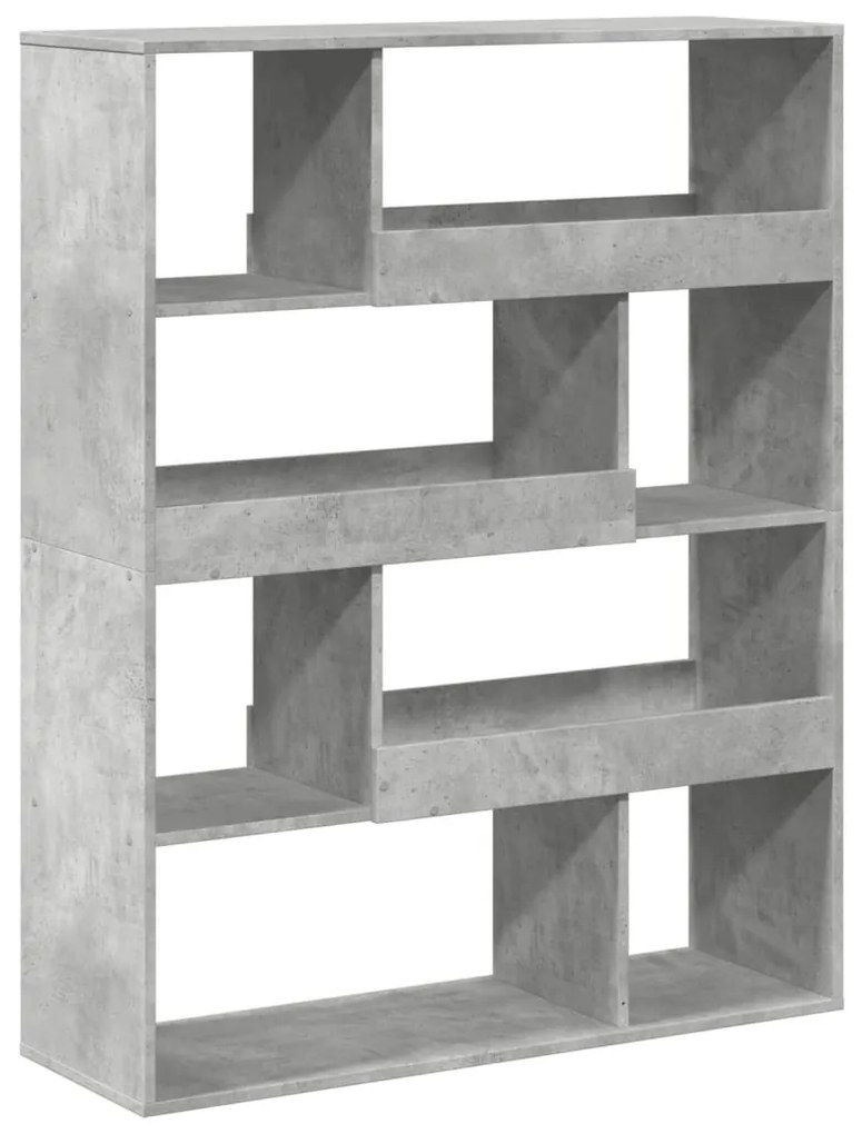 betonszürke szerelt fa könyvespolc 100 x 33 x 125,5 cm
