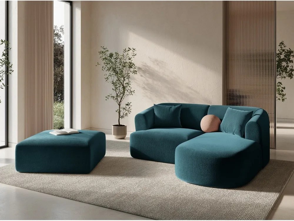 Petróleum színű bársony lábtartó Campi – Cosmopolitan Design