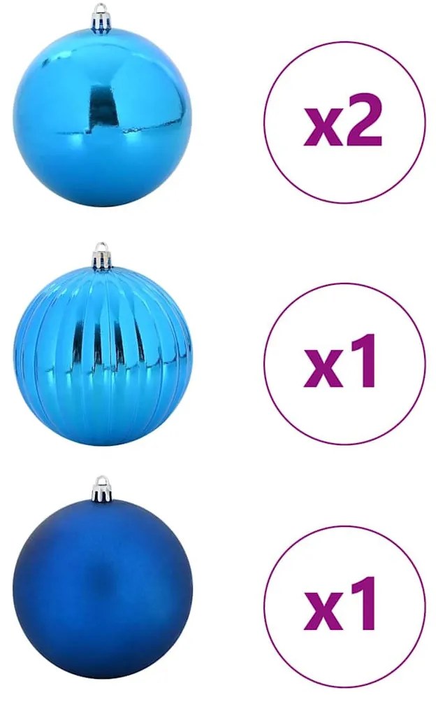 Karácsonyi Díszgömb Készlet 4 pcs Kék