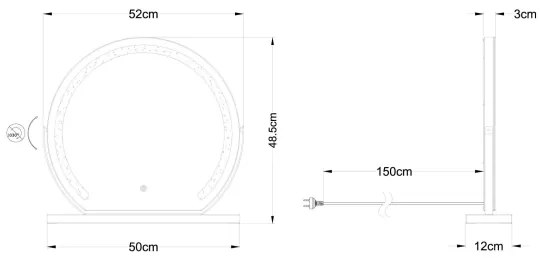 Globo 84038 - LED tükrös lámpa RIVAS LED/10W/230V 12x48,5 cm, dimmerrel