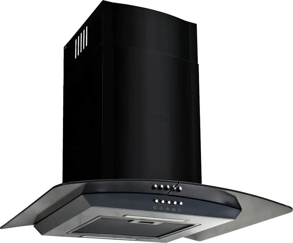 vidaXL fekete rozsdamentes acél fali páraelszívó 756 m³/óra 60 cm