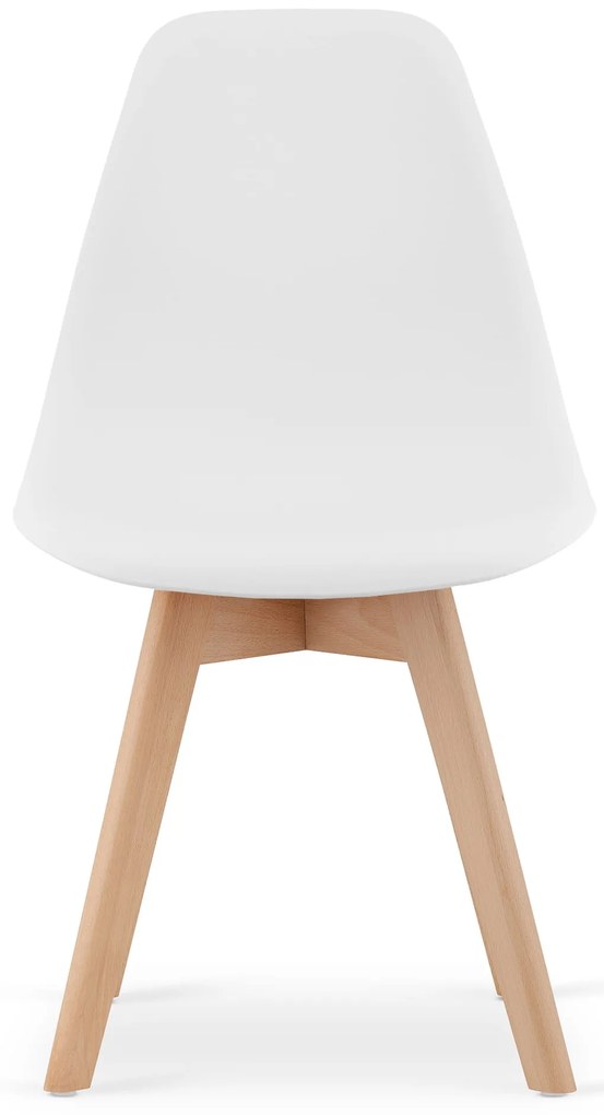 Étkezőgarnitúra 1 + 4, RAMOD asztal 100x60 cm fehér/tölgy dekor + fehér KITO szék