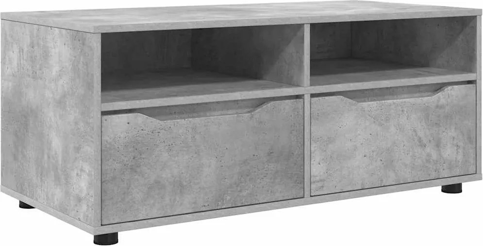 vidaXL TV szekrény fiókkal Beton Szürke 100 x 48 x 43 cm Faanyag