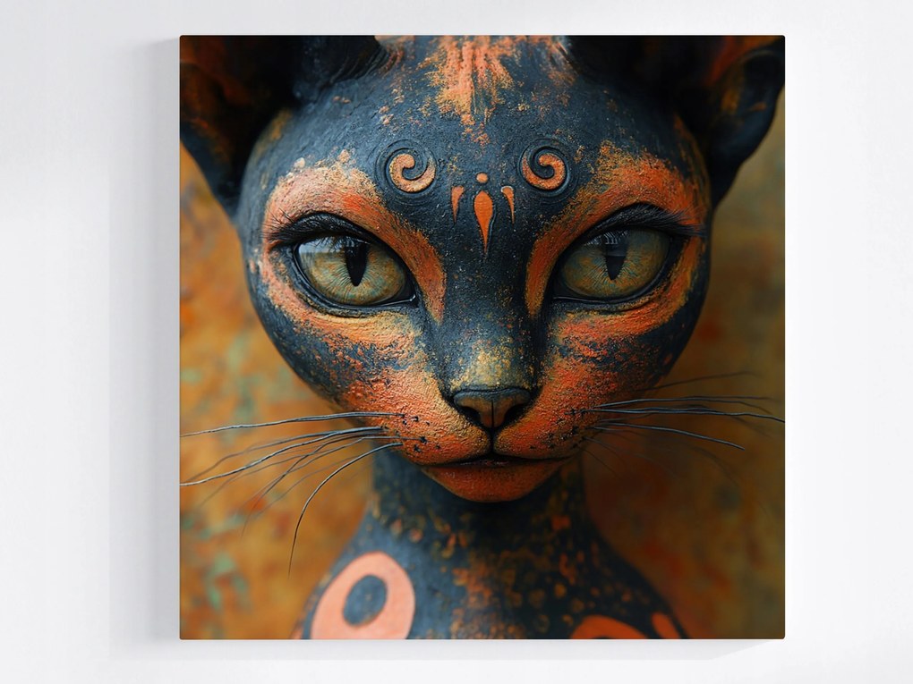 Poszter Macska Figura Művészet Egyiptom Rejtély Dísz 80x80