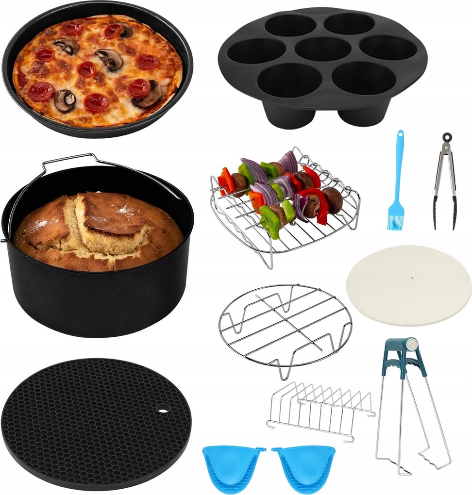 Akcesoria Air Fryer Olajsütőhöz 13 Részes, 7 inch-es Készlet