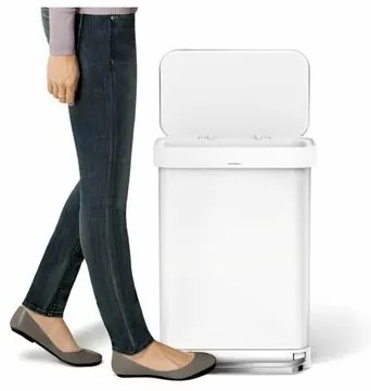 Simplehuman pedálos szemetes 45 l, fehér