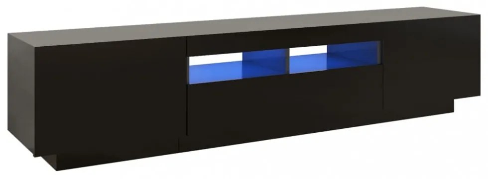 fekete TV-szekrény LED-lámpákkal 180 x 35 x 40 cm