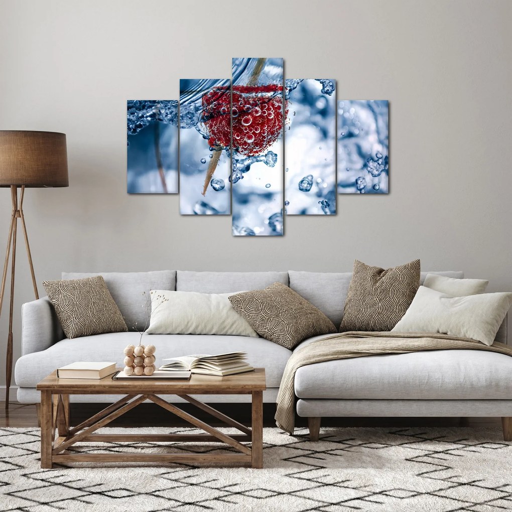 Kép - málna részlete a vízben (150x105 cm)