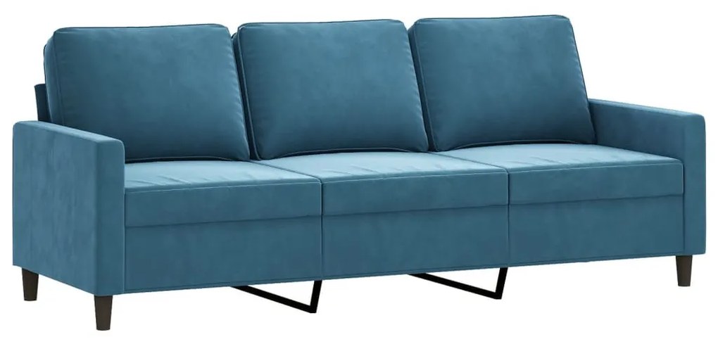 vidaXL 3 személyes kék bársony kanapé 180 cm