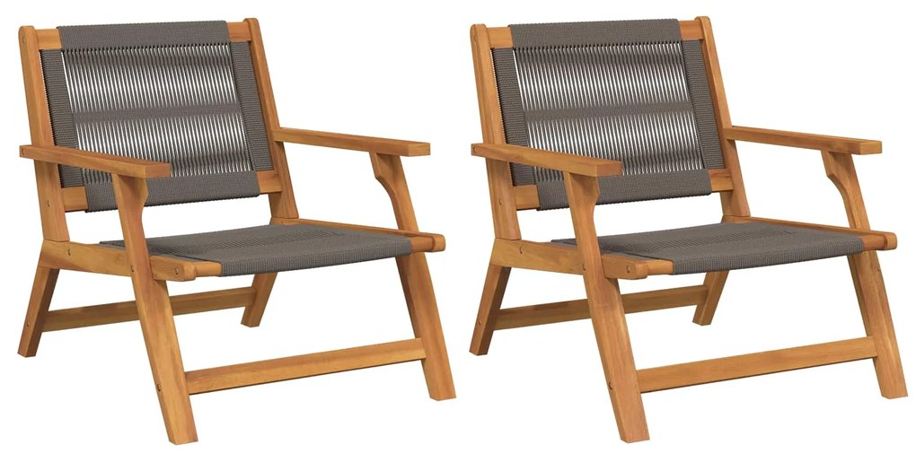 vidaXL Kerti bútor 2 pcs Szürke 67 x 76 x 73 cm Tömör Akácfa