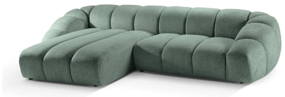 Világoszöld sarokkanapé (bal oldali) Diana – Micadoni