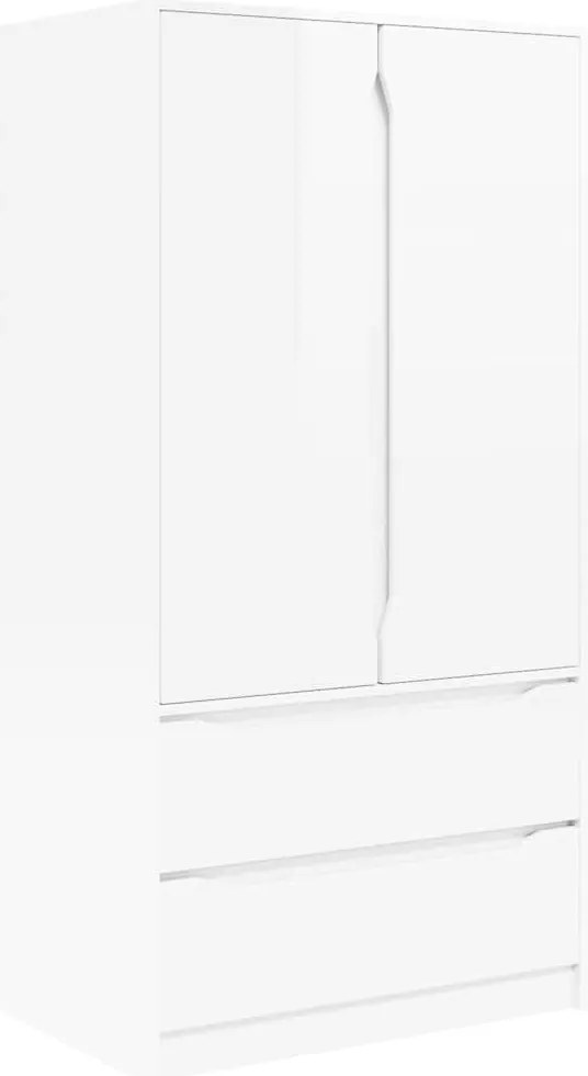 vidaXL Fürdőszoba Székény Magas Fényű Fehér 79,5 x 49 x 156 cm Faanyag