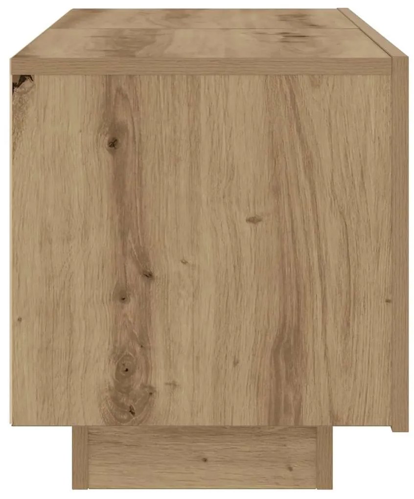 Kézműves tölgy színű szerelt fa éjjeliszekrény 100 x 35 x 40 cm