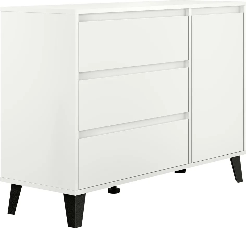 Komód, fehér, BOGAN NEW 1D3S