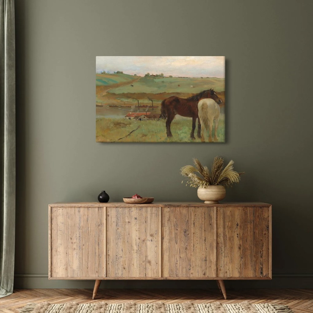 Kép - Edgar Degas, Horses in a Meadow, reprodukciók (90x60 cm)