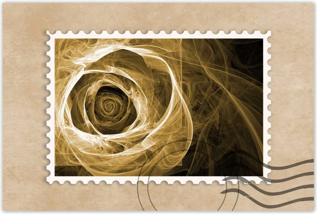 Poszterek 90x60 Szépia fraktál rózsa