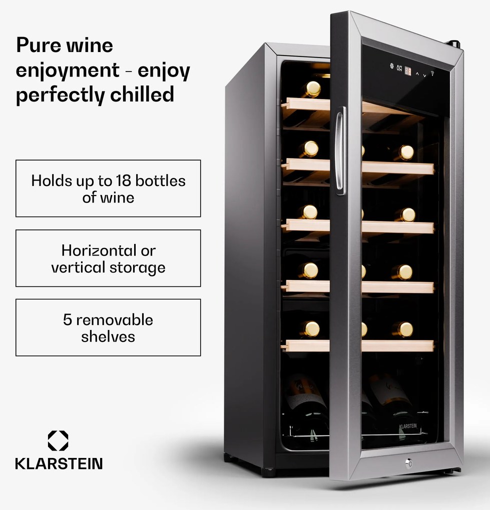 Klarstein Shiraz Premium Smart 18, Borhűtő akár 18 palack részére