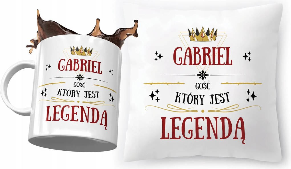 Gabriela párna ajándék bögre szett fényképes nyomtatással