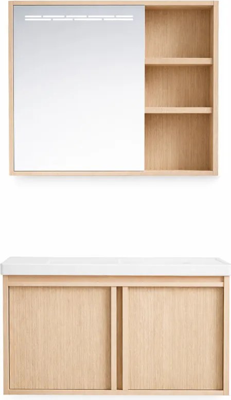 Lavre TOSCANA Fürdőszobai Szekrény Szett Mosdóval és Tükörrel - Grafit, 600x470x490 mm