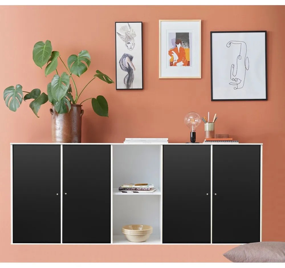 Fekete-fehér fali komód Hammel Mistral Kubus, 169 x 69 cm