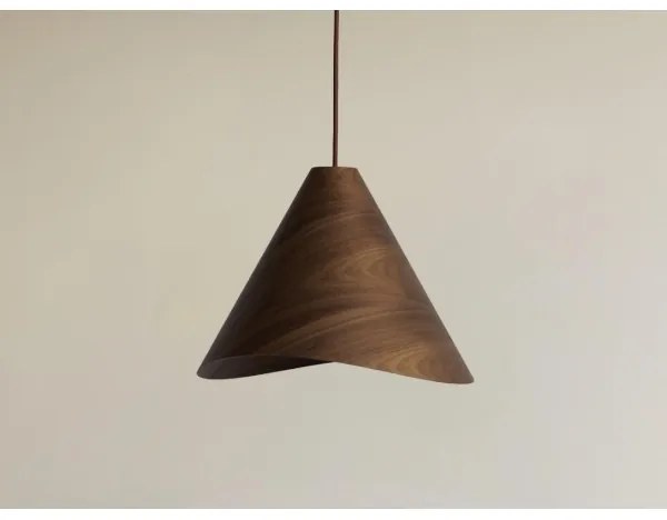 Tömörfa függeszték zsinóron 1xE27/60W/230V átm. 33 cm dió/kaucsukfa