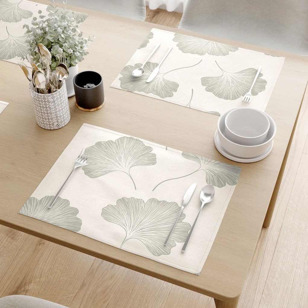 Goldea pamut reggeliző alátét - ginkgo levelek - 2db 30 x 40 cm