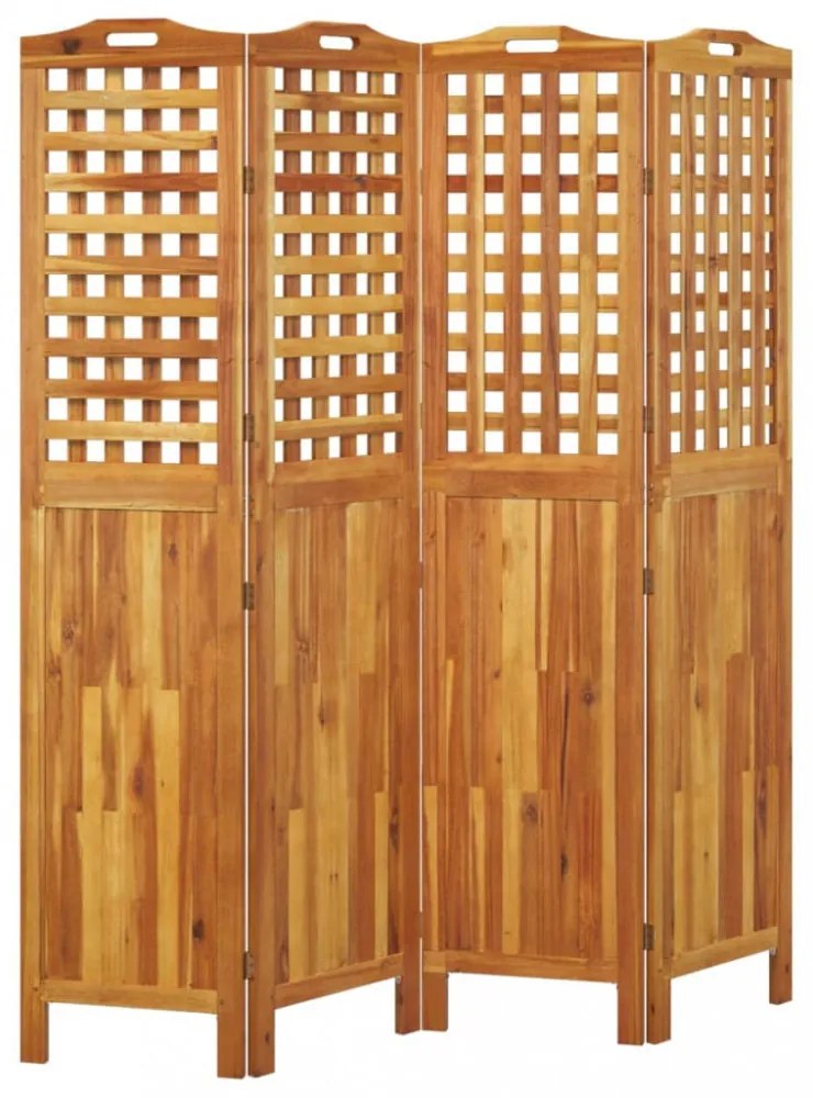 3 paneles tömör akácfa térelválasztó 162x2x180 cm