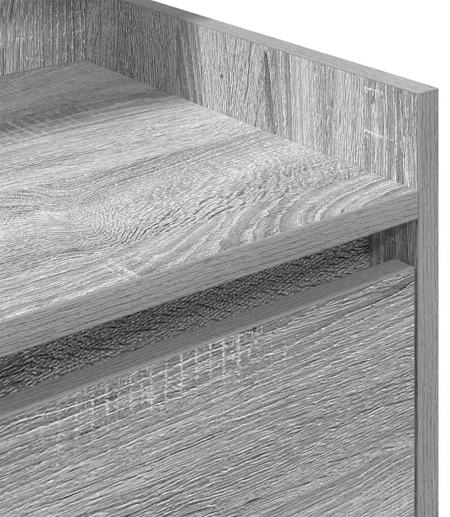 szürke sonoma színű éjjeliszekrény 2 fiókkal 38x34x80 cm