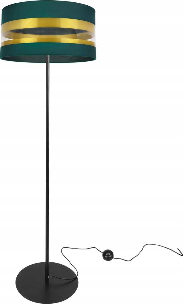 Álló Lámpa Arany Üveg Lámpabúra Zöld