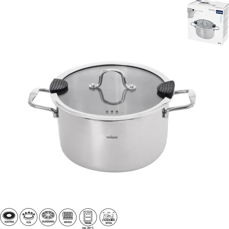 Rozsdamentes acél lábas fedővel 4,3 l Venice – Orion