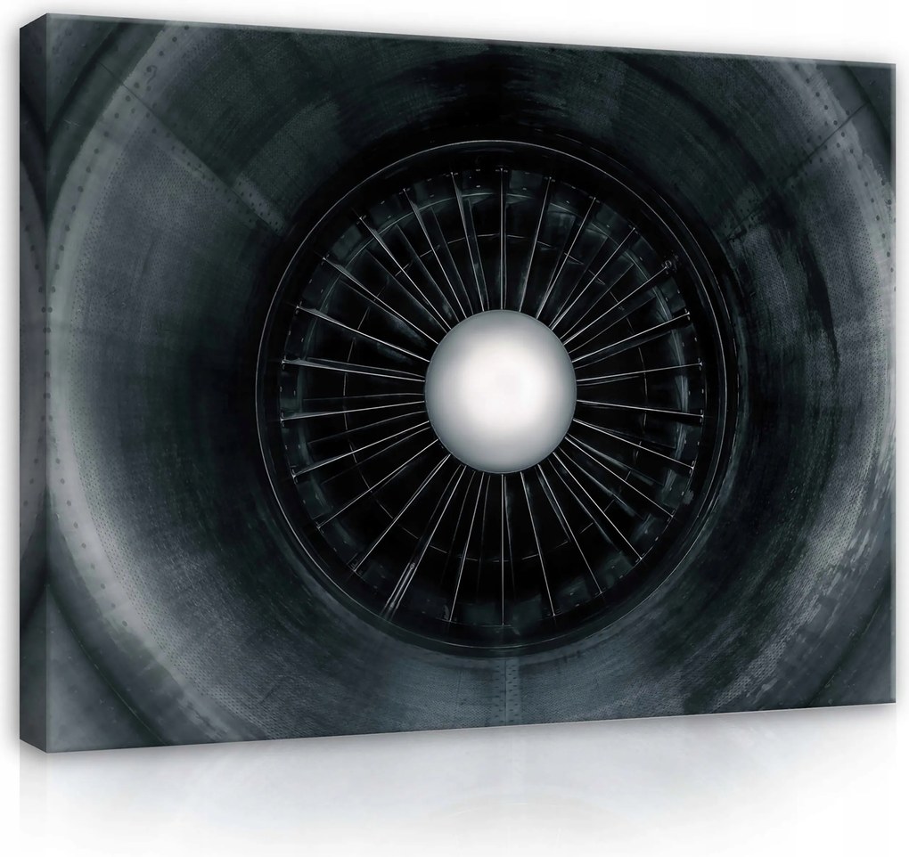 Vászonkép 80x60 Turbina motor repülés technológia fém mérnöki teljesítmény