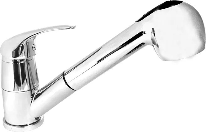 Mereo Mereo, Mosogató csaptelep, Lila, kihúzható zuhanyzóval, króm, MER-CBEE350