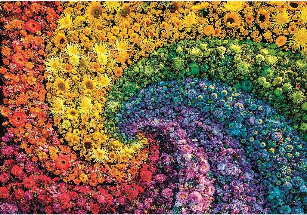 Színes virágok Whirl 1000 db-os Compact puzzle Clementoni