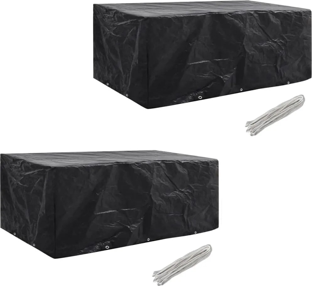 vidaXL 2 db 8 személyes polyrattan szett huzat 10 lyukkal 229 x 113 cm