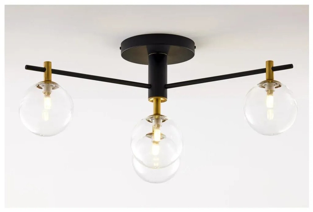 Jupiter 2034 - Felületre szerelhető csillár FIGARO 4xG9/10W/230V fekete/arany/bézs/átlátszó